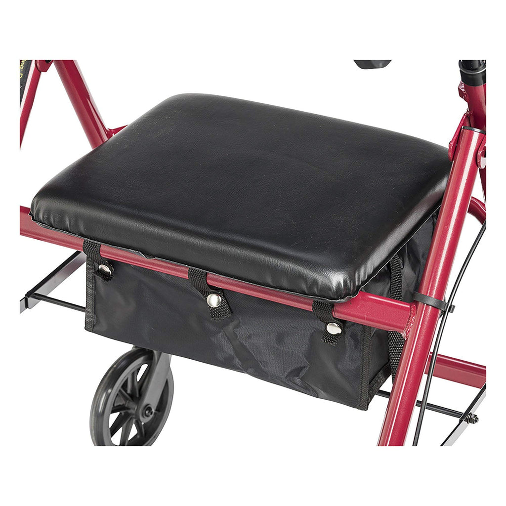 Red Aluminum Rollator with Padded Seat F5677