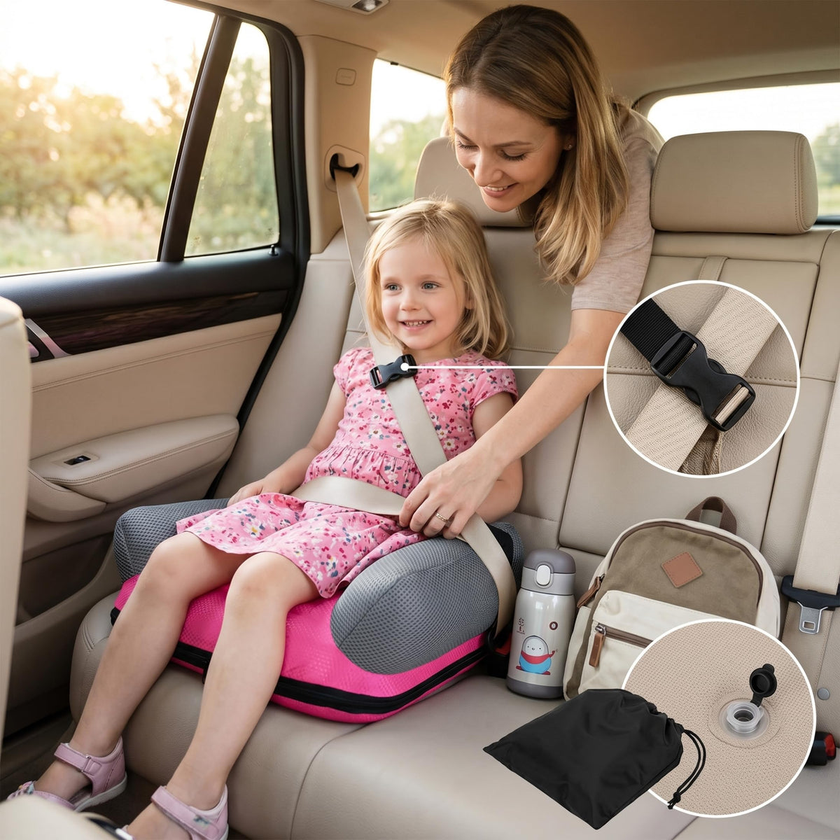 Backless Inflatable Portable Booster Seat C931