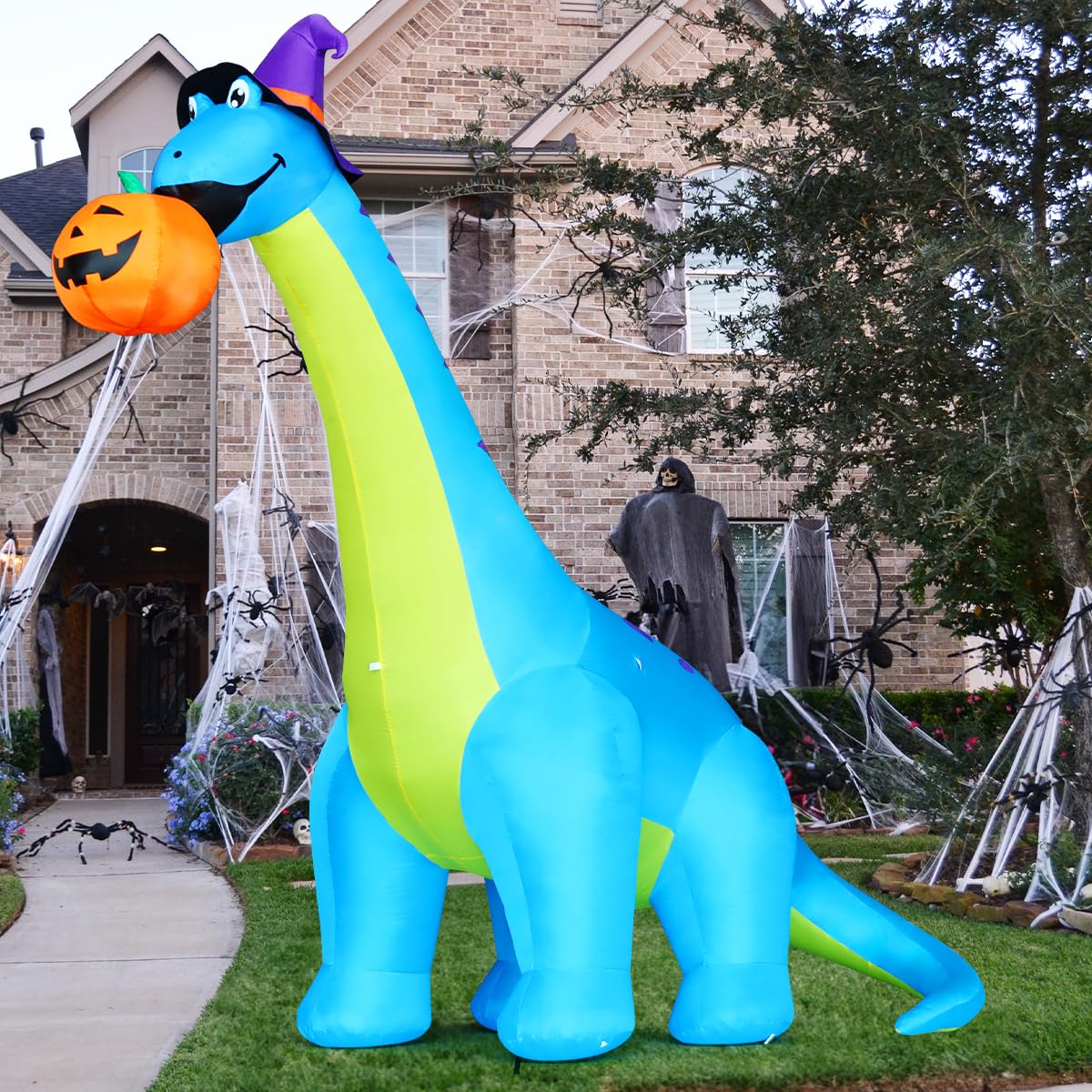 10 FT Animated Inflatable Dinosaur Pumpkin W695