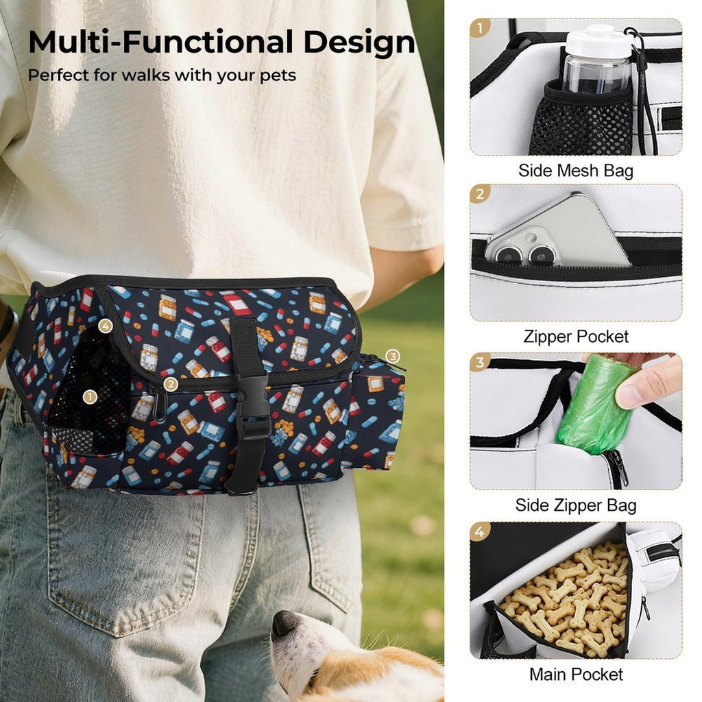 White Dog Walking Fanny Pack C3263