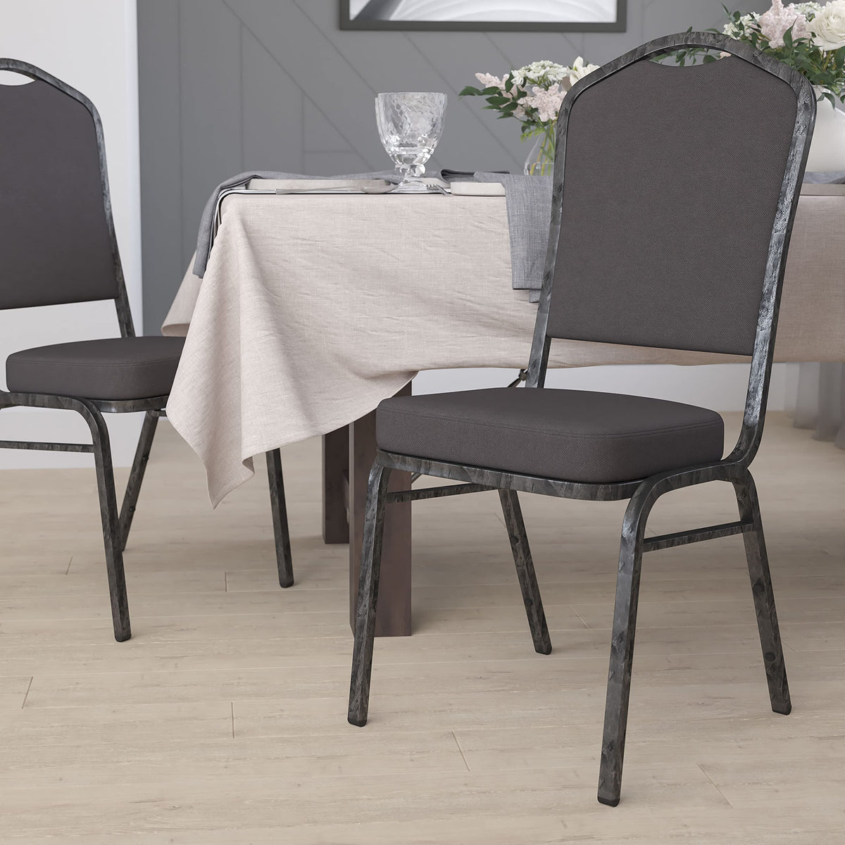 Gray Fabric Stacking Banquet Chair K78521