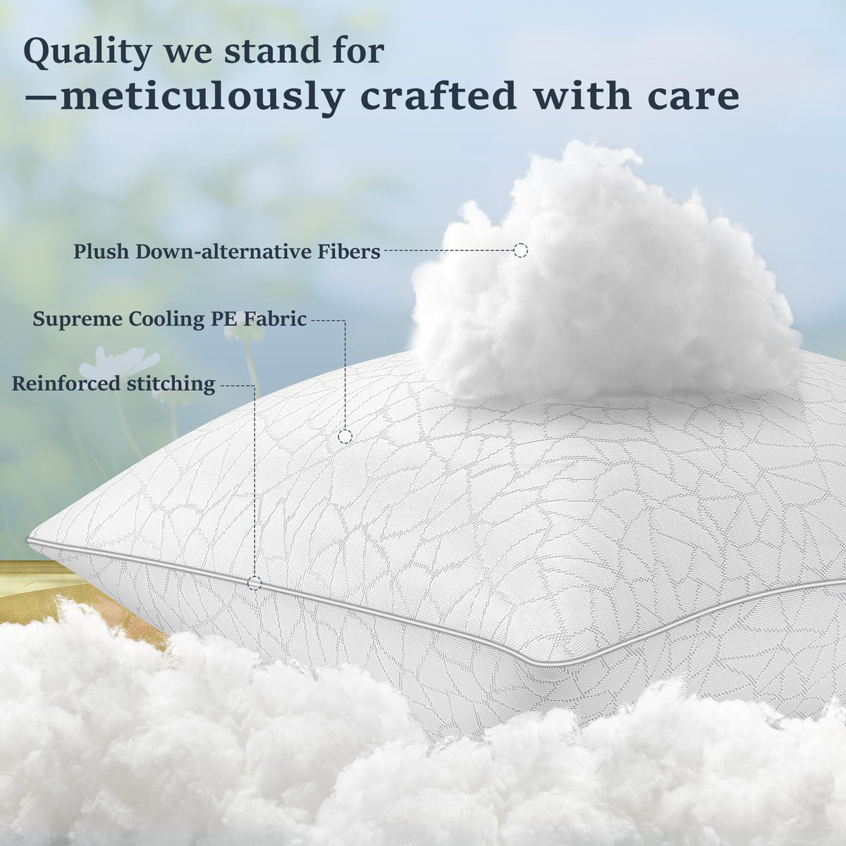 King Size Down Alternative Pillows Set of 2 U816840