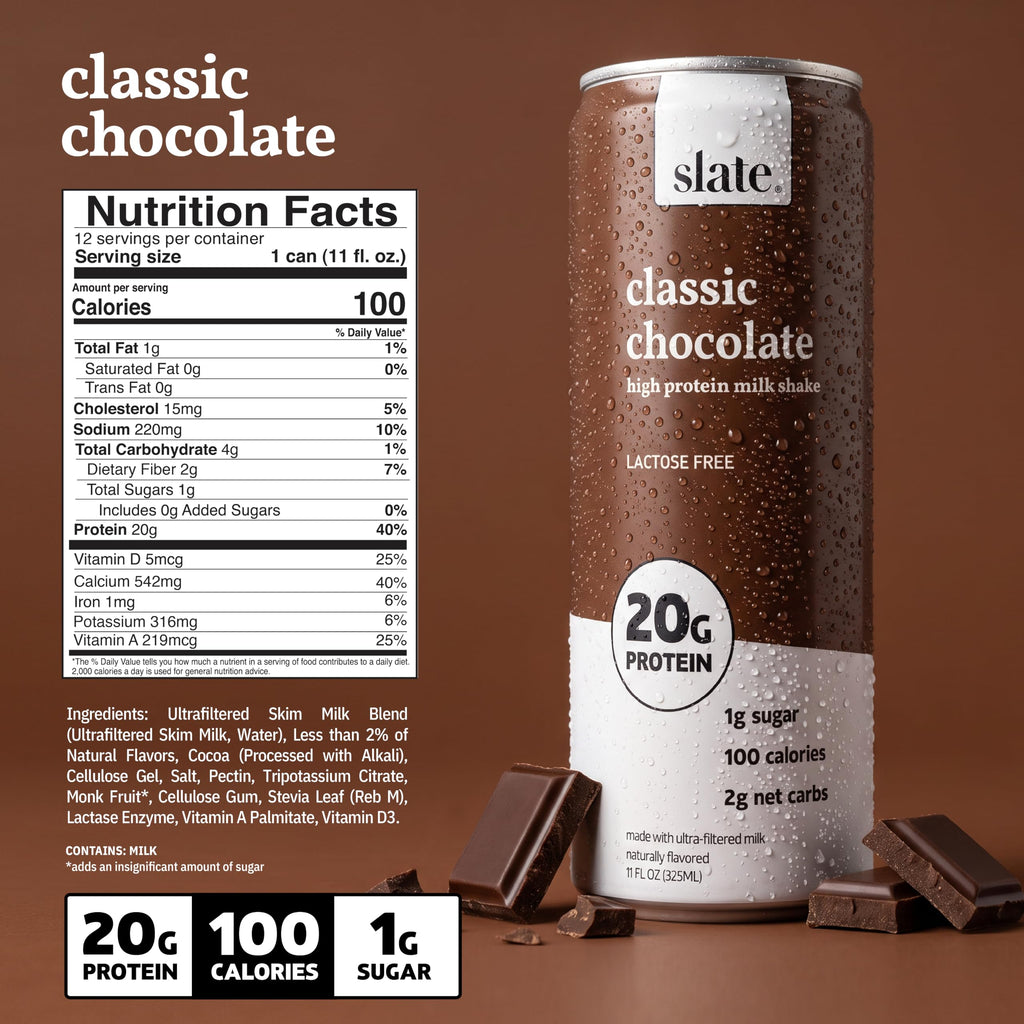 High Protein Milk Shake Classic Chocolate 12 Cans 11 fl oz T843