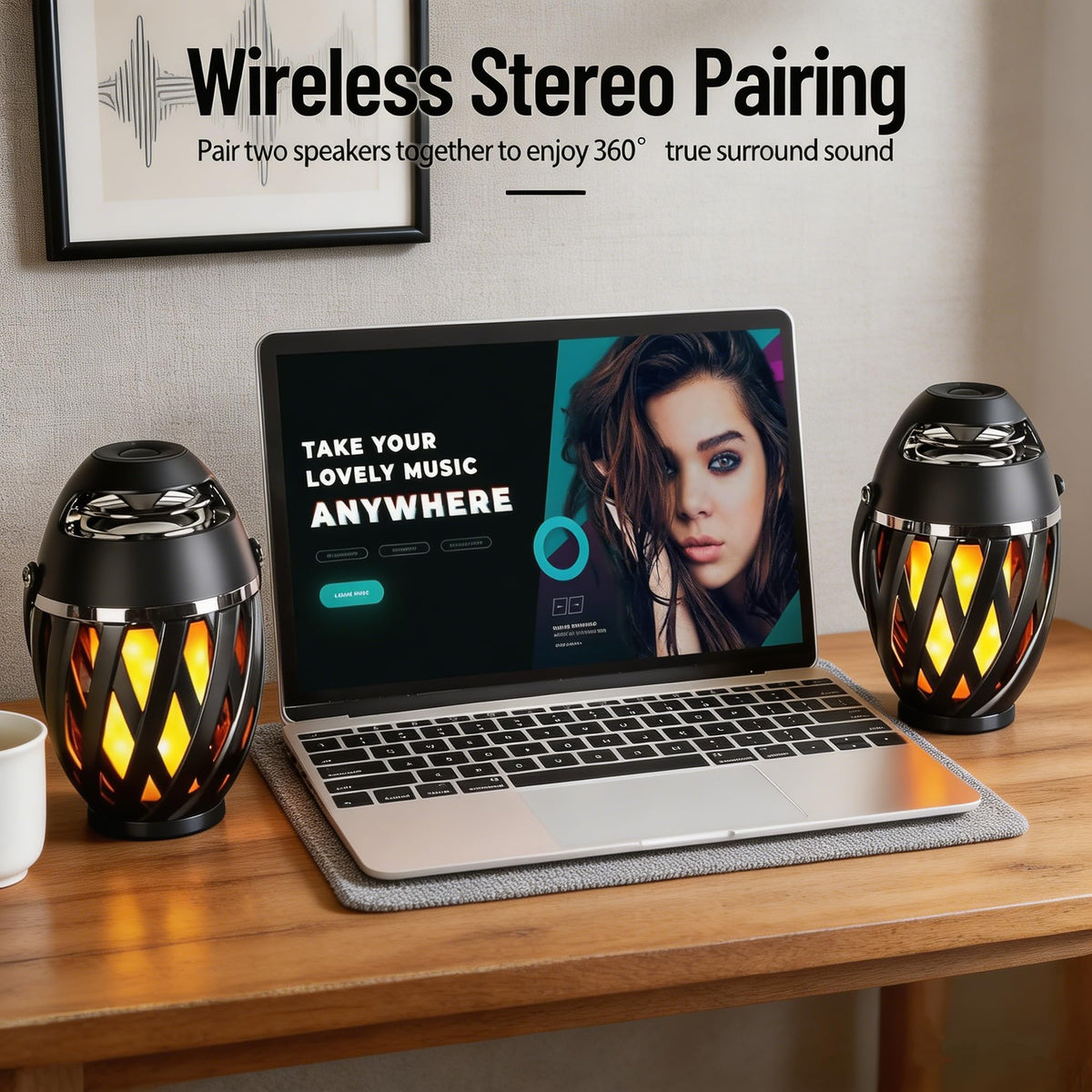 2 Pack Waterproof Wireless Bluetooth Outdoor Speakers U950