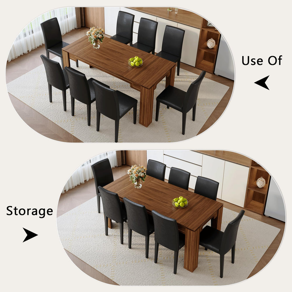 9 Piece Dining Table Set with 8 Pu Leather Chairs K1847
