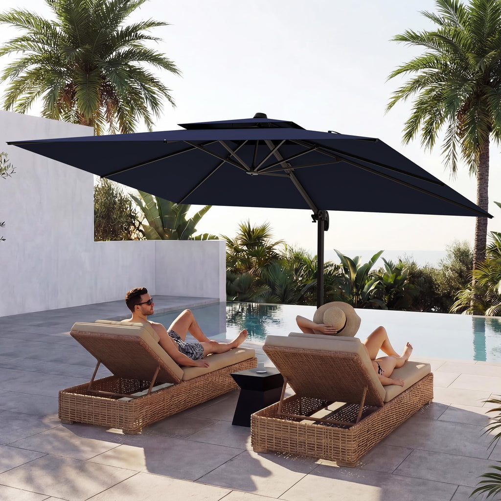10x13 FT Cantilever Patio Umbrella with Base B68996