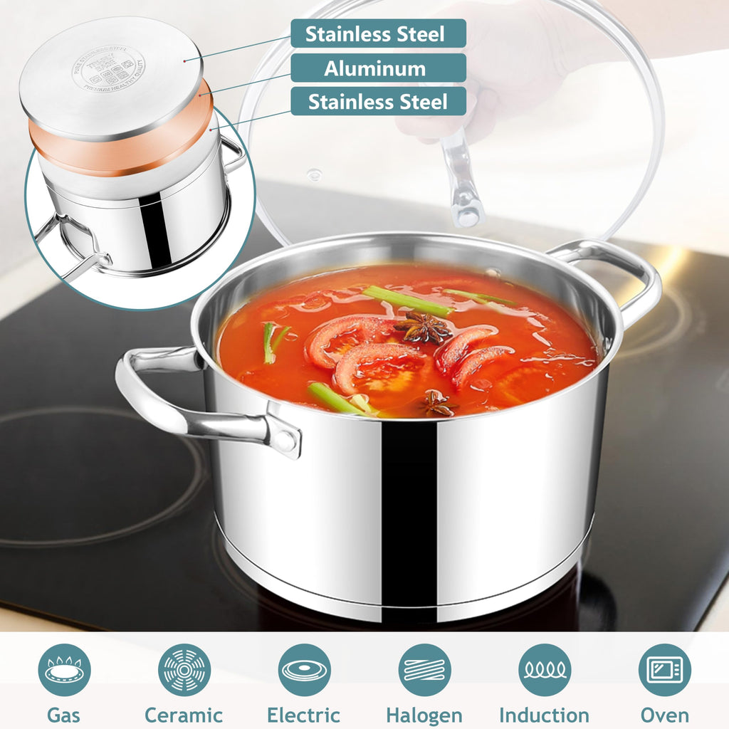 4 Quart Stainless Steel Stock Pot with Lid G68037
