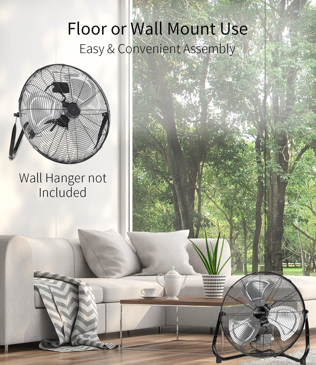 20 Inch Heavy Duty High Velocity Metal Floor Fan H776372