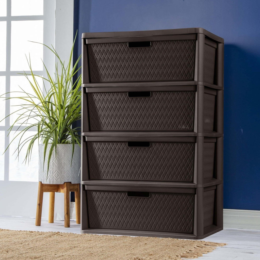 Brown 4 Drawer Storage Tower I298884