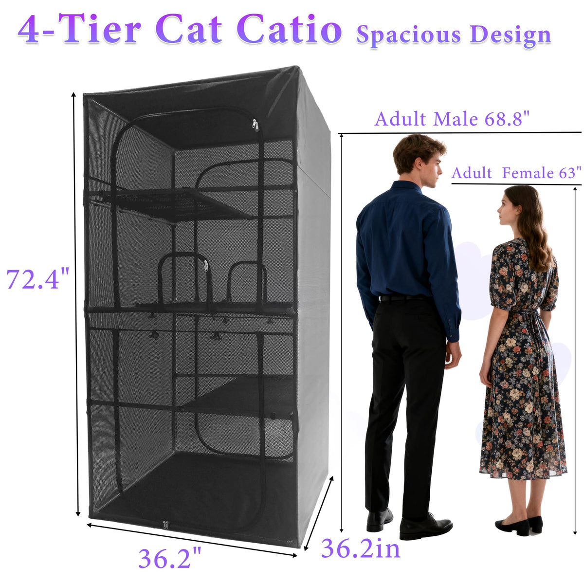 Outdoor Cat Enclosure 72.4" H Z7674