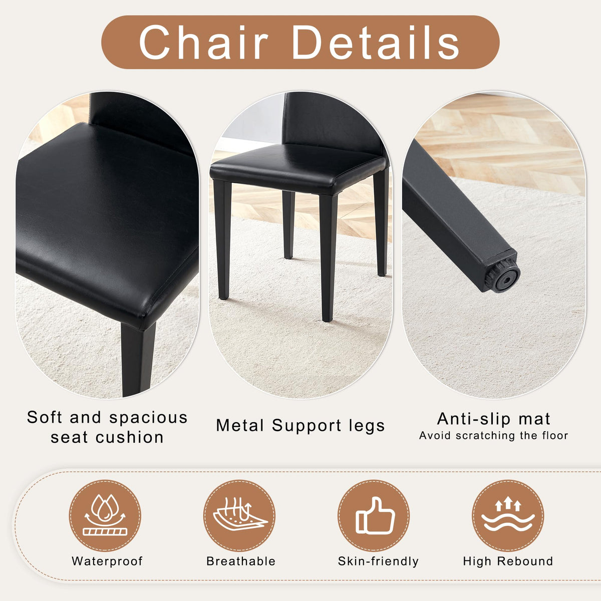 9 Piece Dining Table Set with 8 Pu Leather Chairs K1847