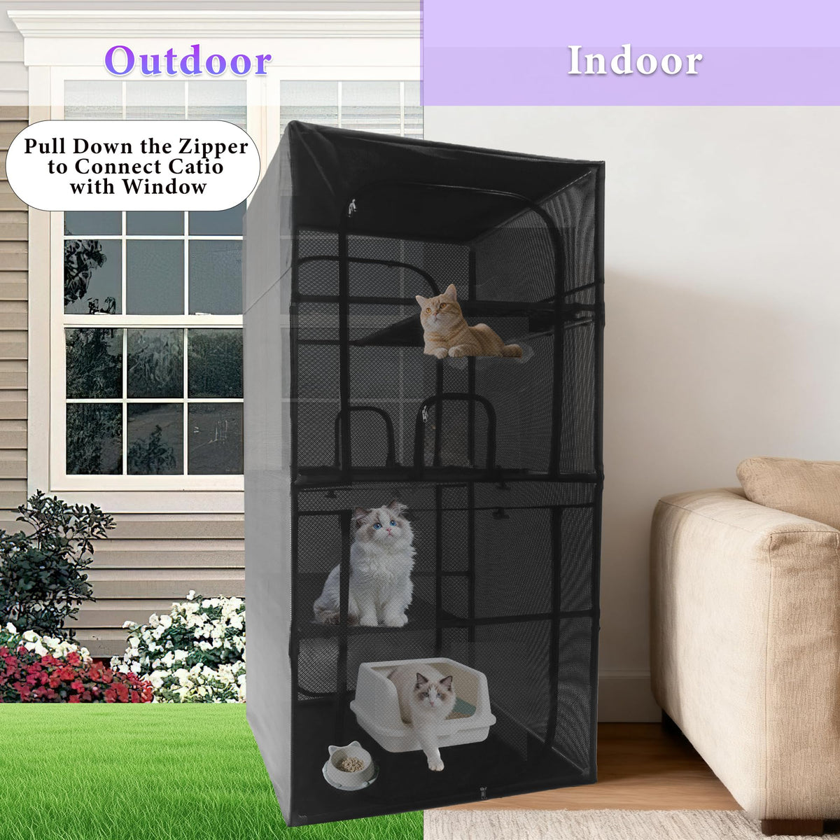 Outdoor Cat Enclosure 72.4" H Z7674