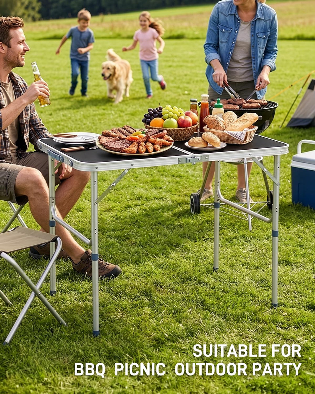 Portable Folding Camping Table Black W2393