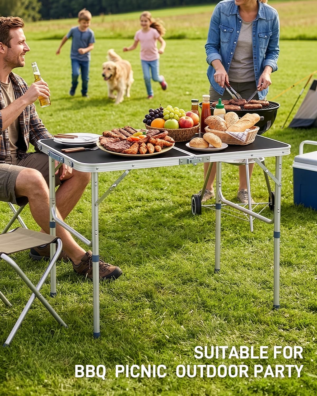 Portable Folding Camping Table Black W2393