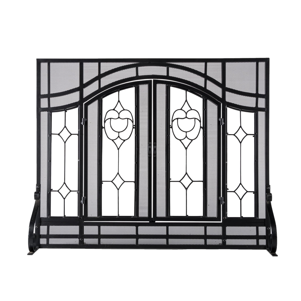 Black Metal Fireplace Screen T252