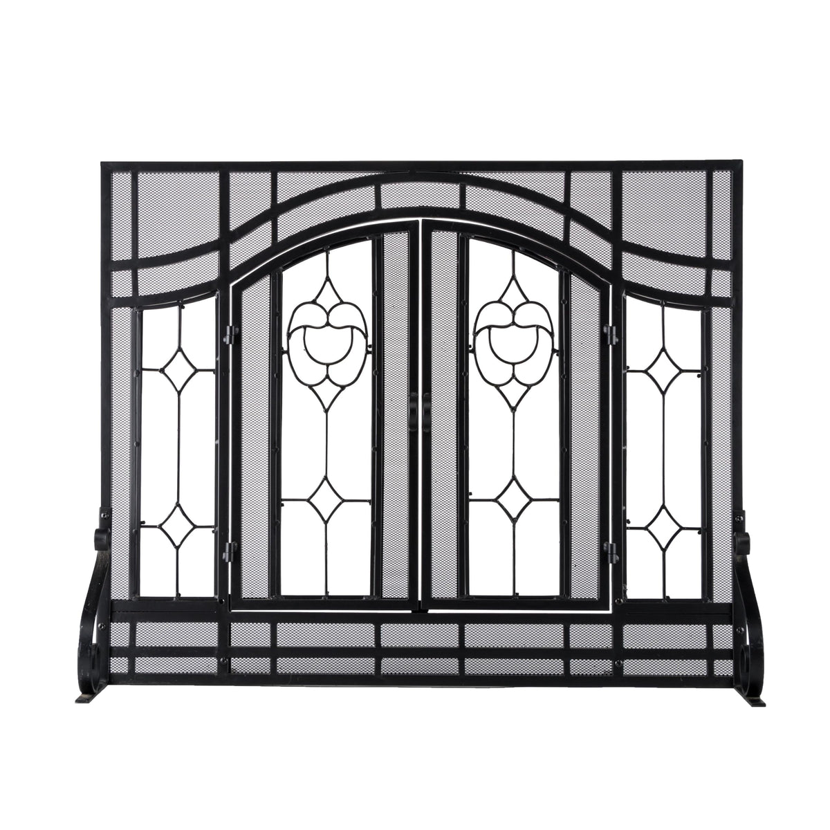 Black Metal Fireplace Screen T252