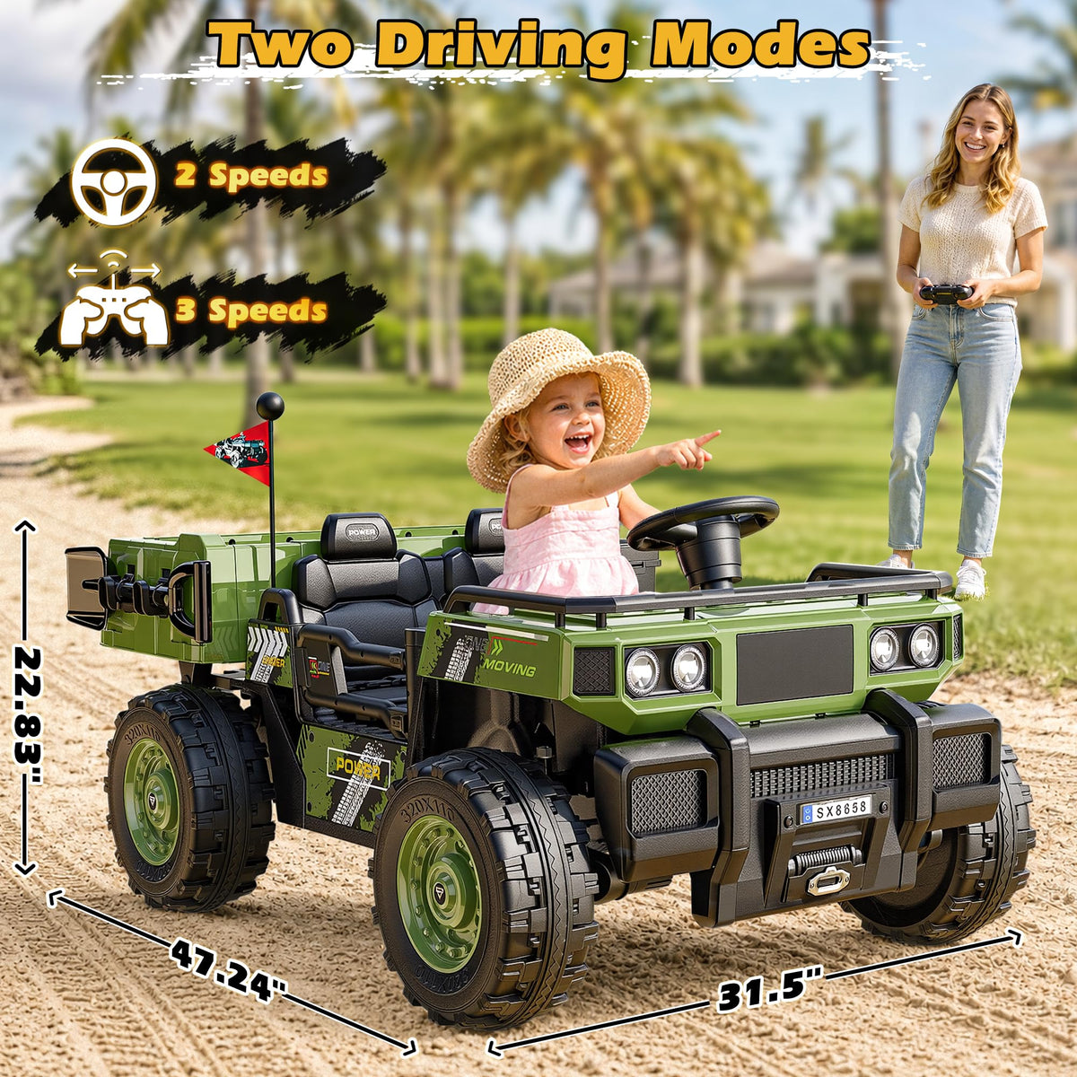 24V 2 Seater Ride On Dump Truck V8739