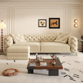 98" King Size Velvet Convertible Sofa Bed with Ottoman J587513