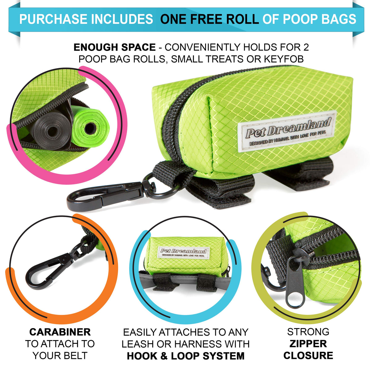 Hands Free Dog Leash for Large Dogs with Poop Bag Dispenser L495669
