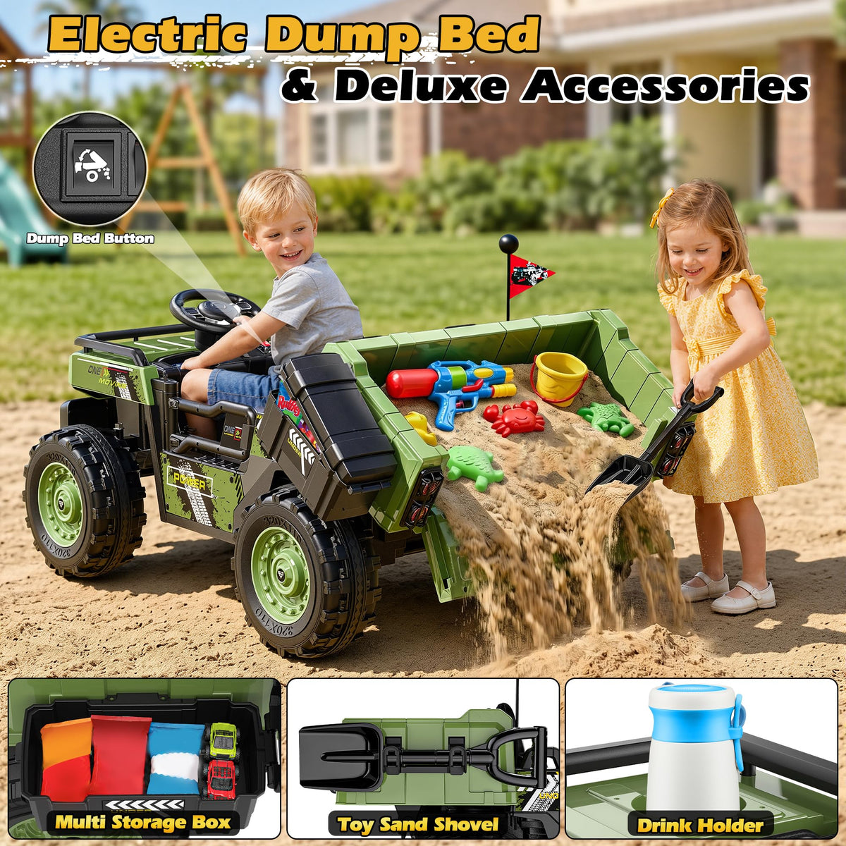 24V 2 Seater Ride On Dump Truck V8739