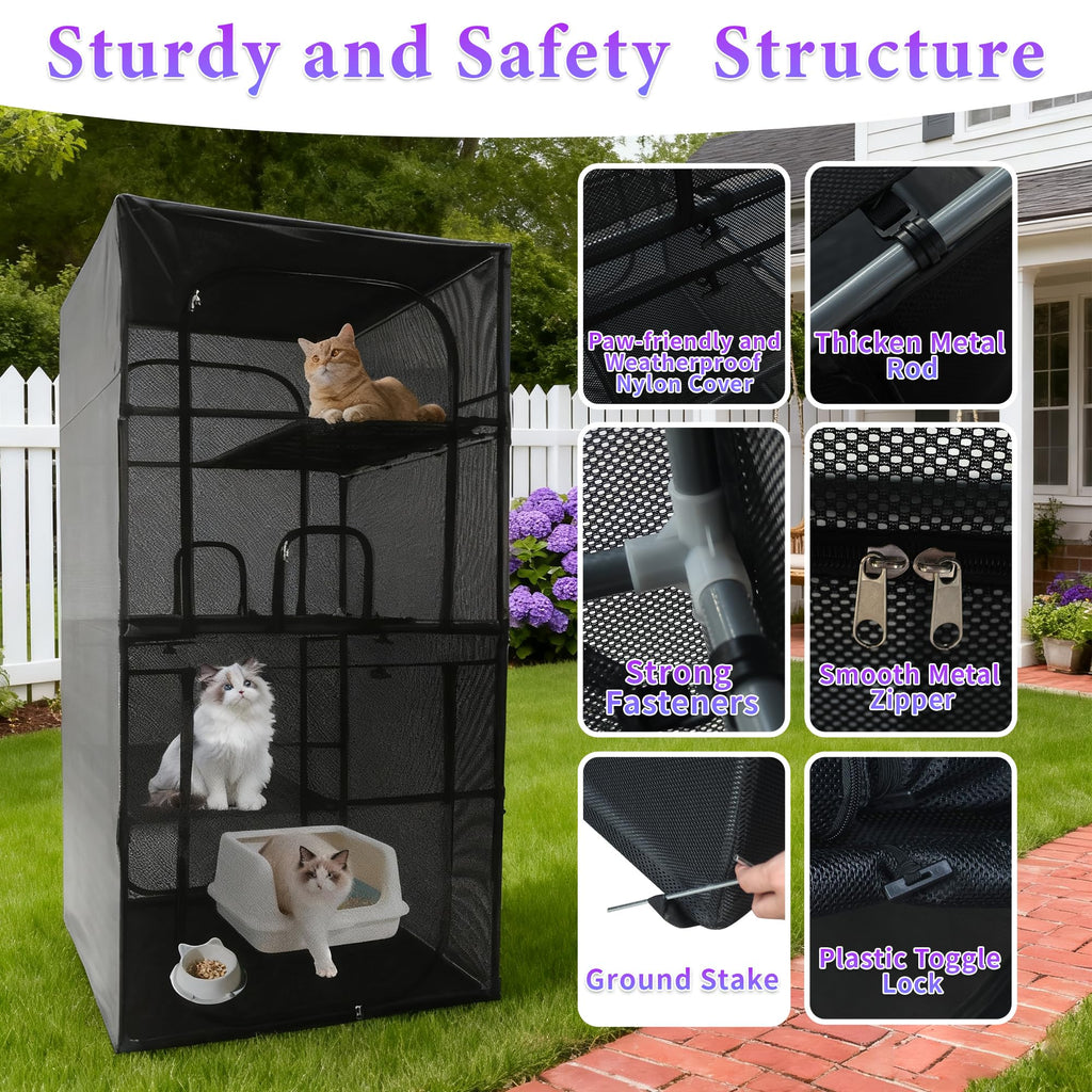 Outdoor Cat Enclosure 72.4" H Z7674