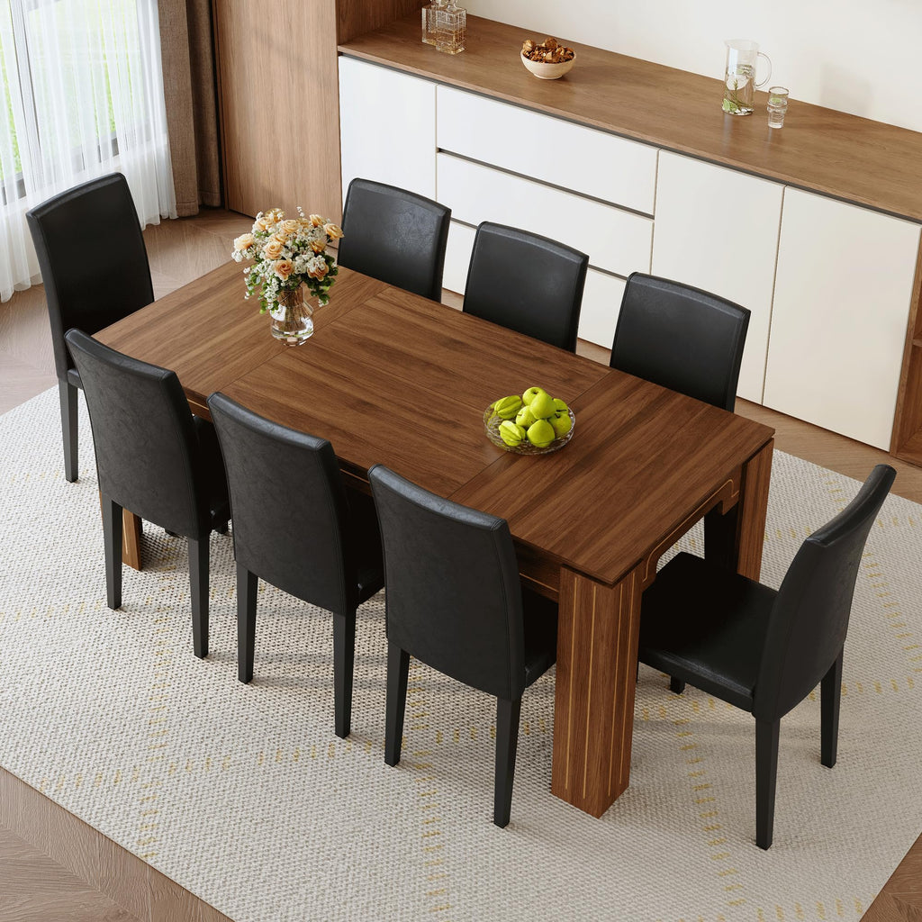 9 Piece Dining Table Set with 8 Pu Leather Chairs K1847