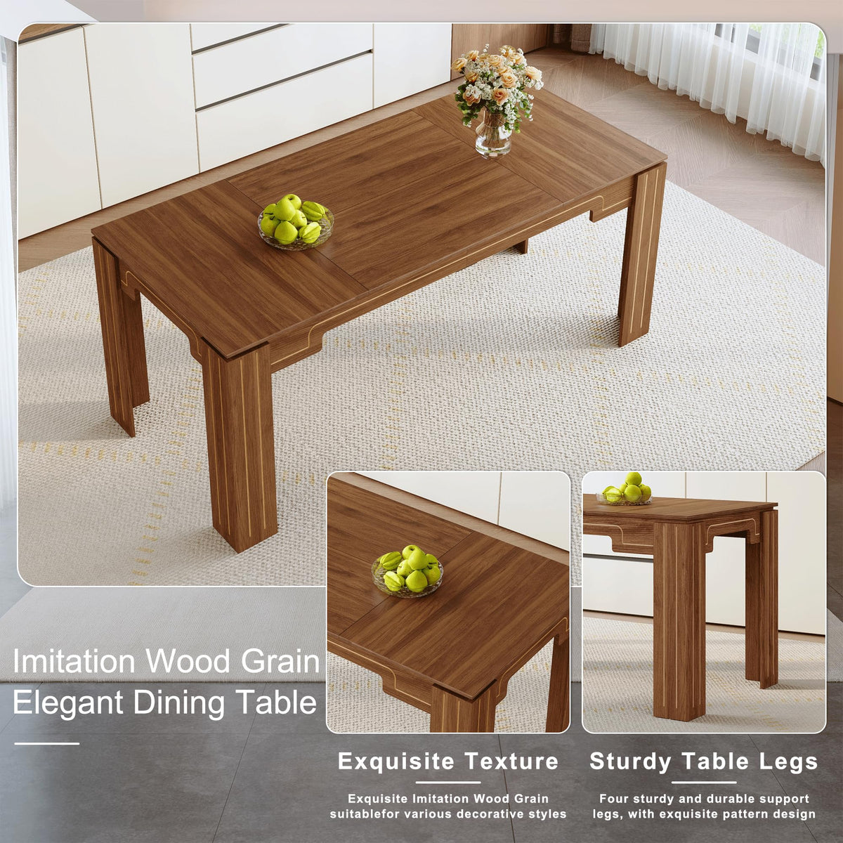 9 Piece Dining Table Set with 8 Pu Leather Chairs K1847