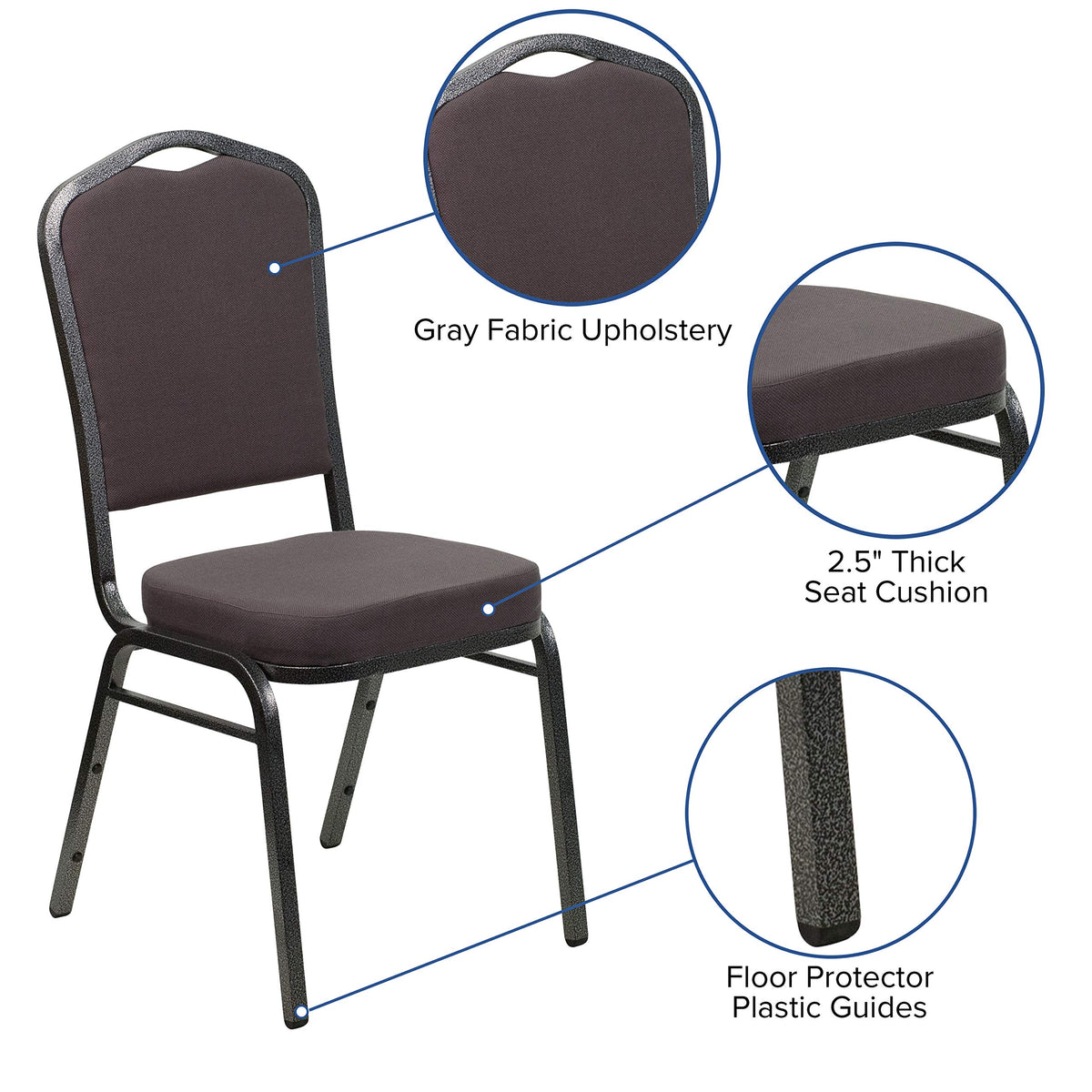 Gray Fabric Stacking Banquet Chair K78521