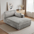 Oversized Faux Fur Upholstered Chaise Lounge Chair with Left Armrest M4899