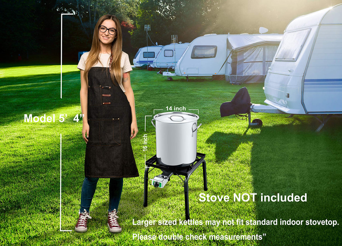 42 QT Stainless Steel Stock Pot with Basket N975